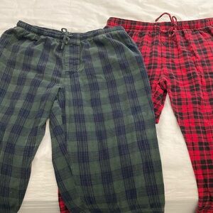 LOT Men’s Croft & Barrow Sz Large plaid sleep pajama bottoms pockets elastic
